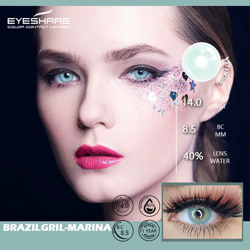 EYESHARE 2 pièces lentilles colorées pour les yeux naturel bleu brun
