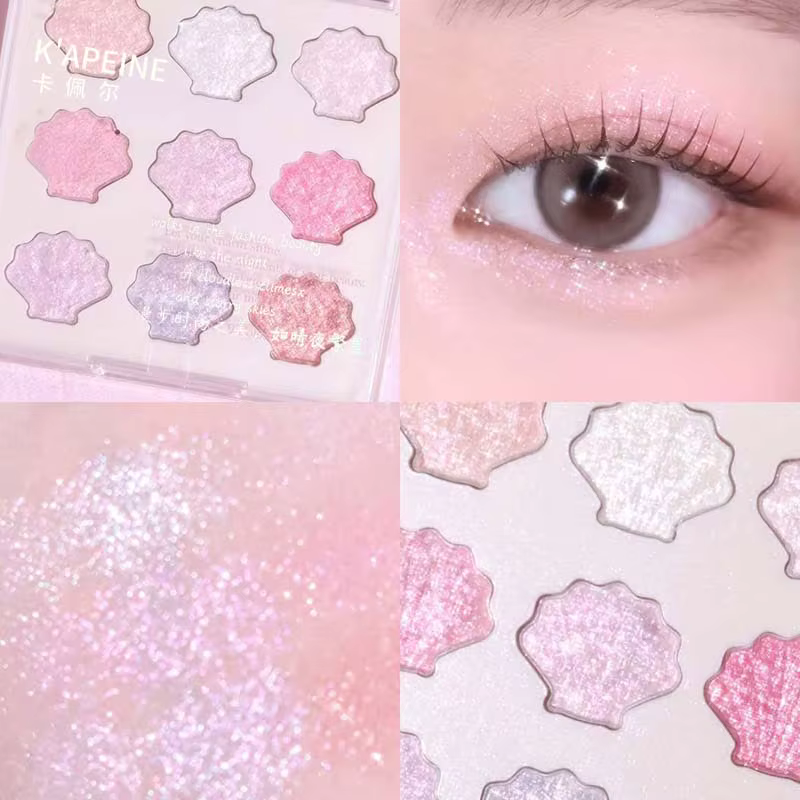 Nouvelle coquille fée nacré fard à paupières Palette Aurora pêche miroitant paillettes scintillantes ombre