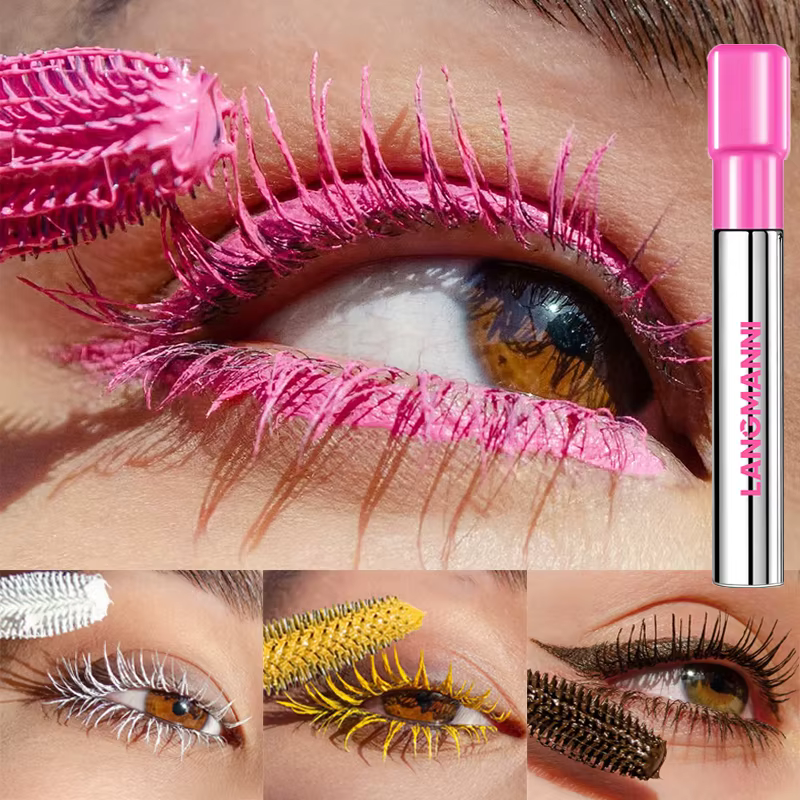 Mascara bleu mat en fibres de soie