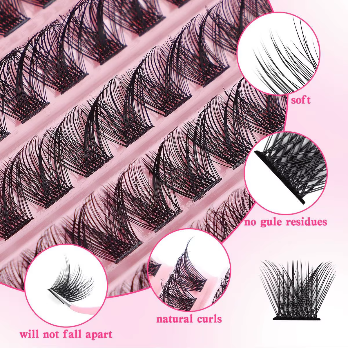 Ensemble de cils en grappe - Kit d'extension