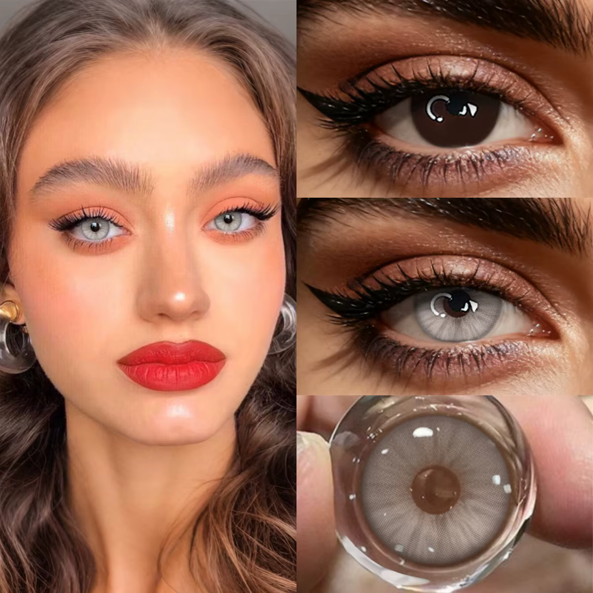 VISUASHOW Sora Lentilles de Contact Colorées 14.2mm Petites Pupilles Marron Naturel Doux Demi-Annuelles Décoration Oculaire Cosmétique Tendance