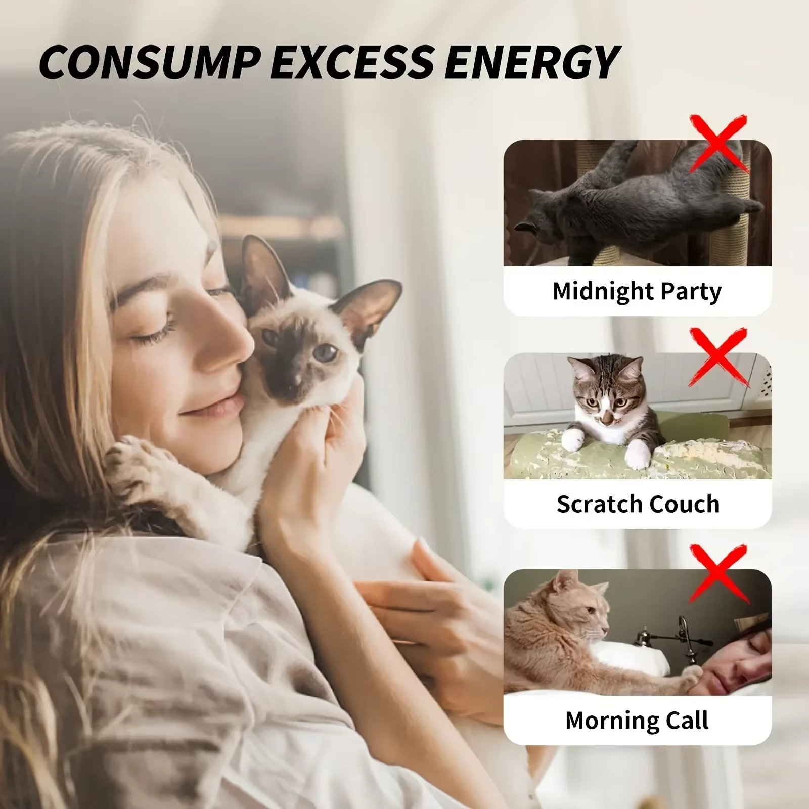 Tige télescopique pour chat à quatre sections – Extensible, à motifs de dessins animés, matériau métallique