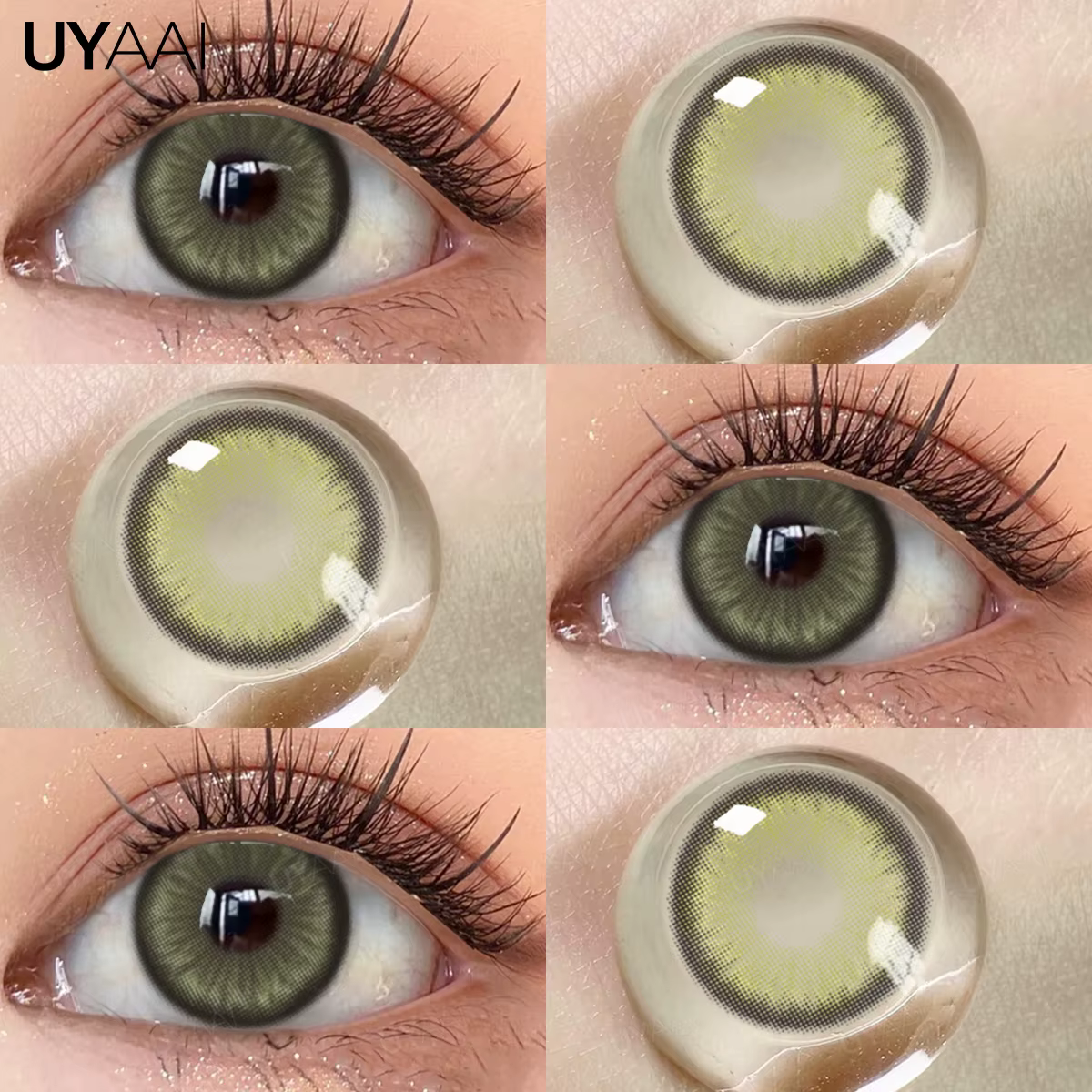 UYAAI nouvelles lentilles de contact colorées pour les yeux élèves de couleur verte Contacts oculaires bleus naturels