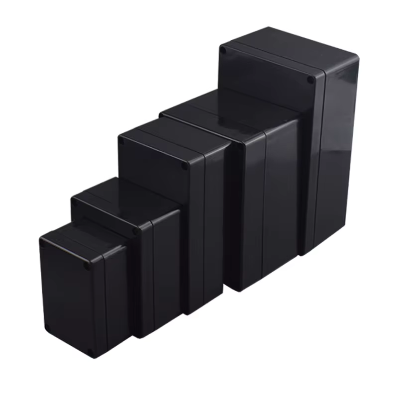 Boîtier de boîte étanche ABS, coffre-fort électronique, boîtes en plastique, boîte de jonction de fil noir, organisateur en plastique, boîtier étanche IP67