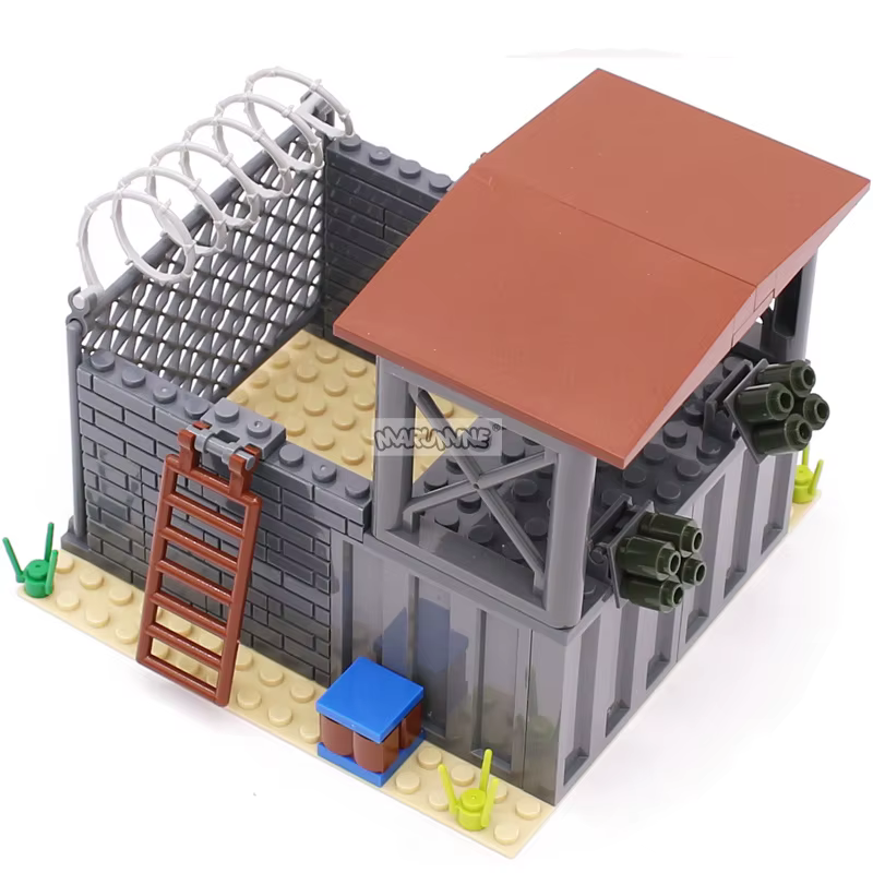 Marumine 23PCS MOC Blocs de Construction Base Militaire Forces Spéciales Garde de Sécurité DIY Scènes de Soldats de l'Armée Kit de Briques de Construction Modèle