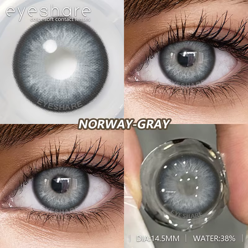 EYESHARE Contacts gris pour les yeux lentilles de contact colorées mode lentille bleue marron