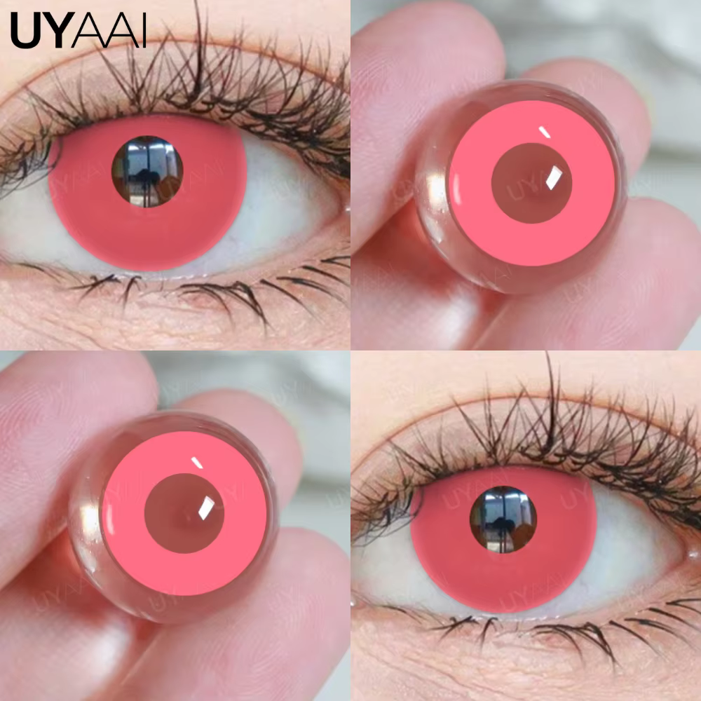 UYAAI 1 paire de lentilles de cosplay roses pour les yeux