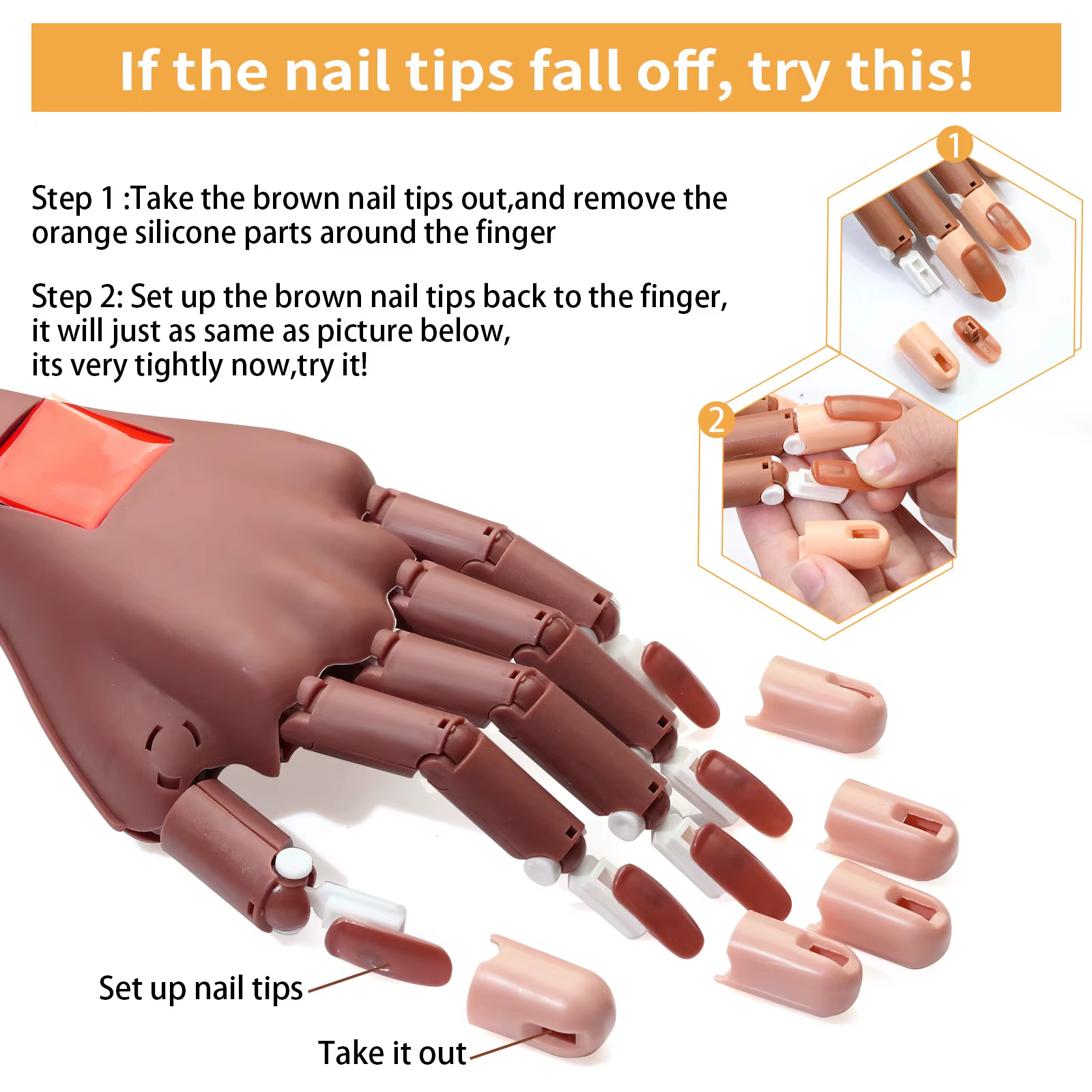 Nail Art pratique main manucure pratique doigt acrylique ongles conseils avec 100 pièces faux ongles équipement de formation des ongles outils