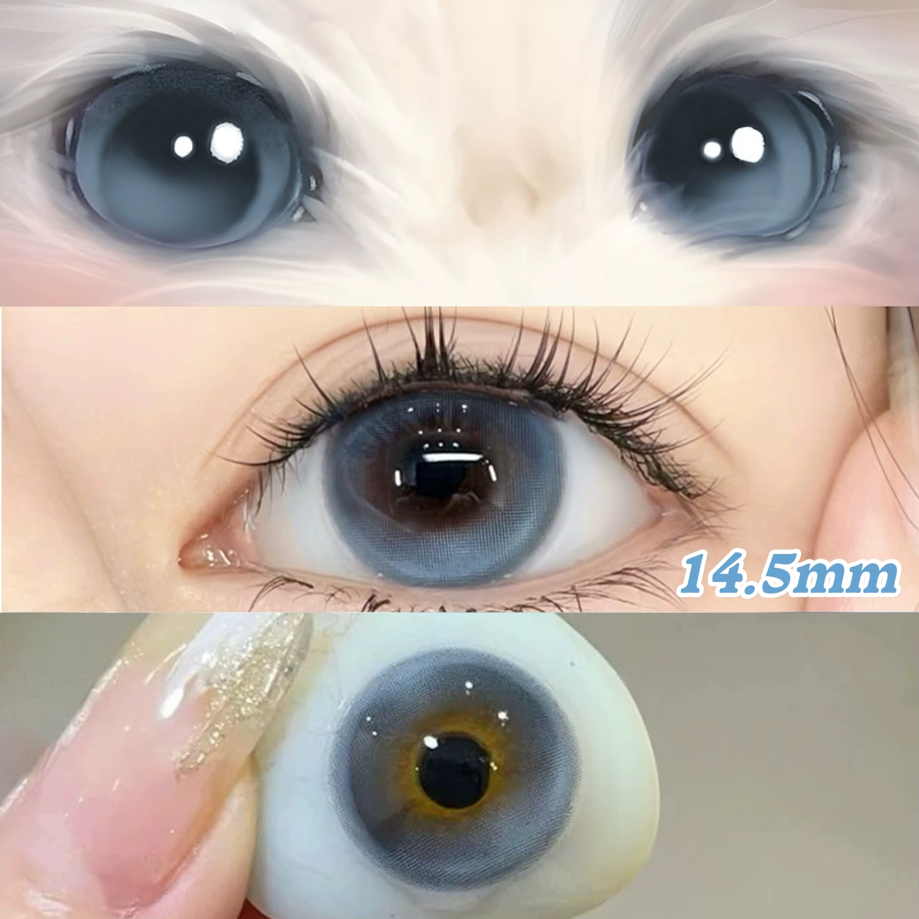 OVOLOOK - 2 paires de lentilles de contact colorées pour les yeux