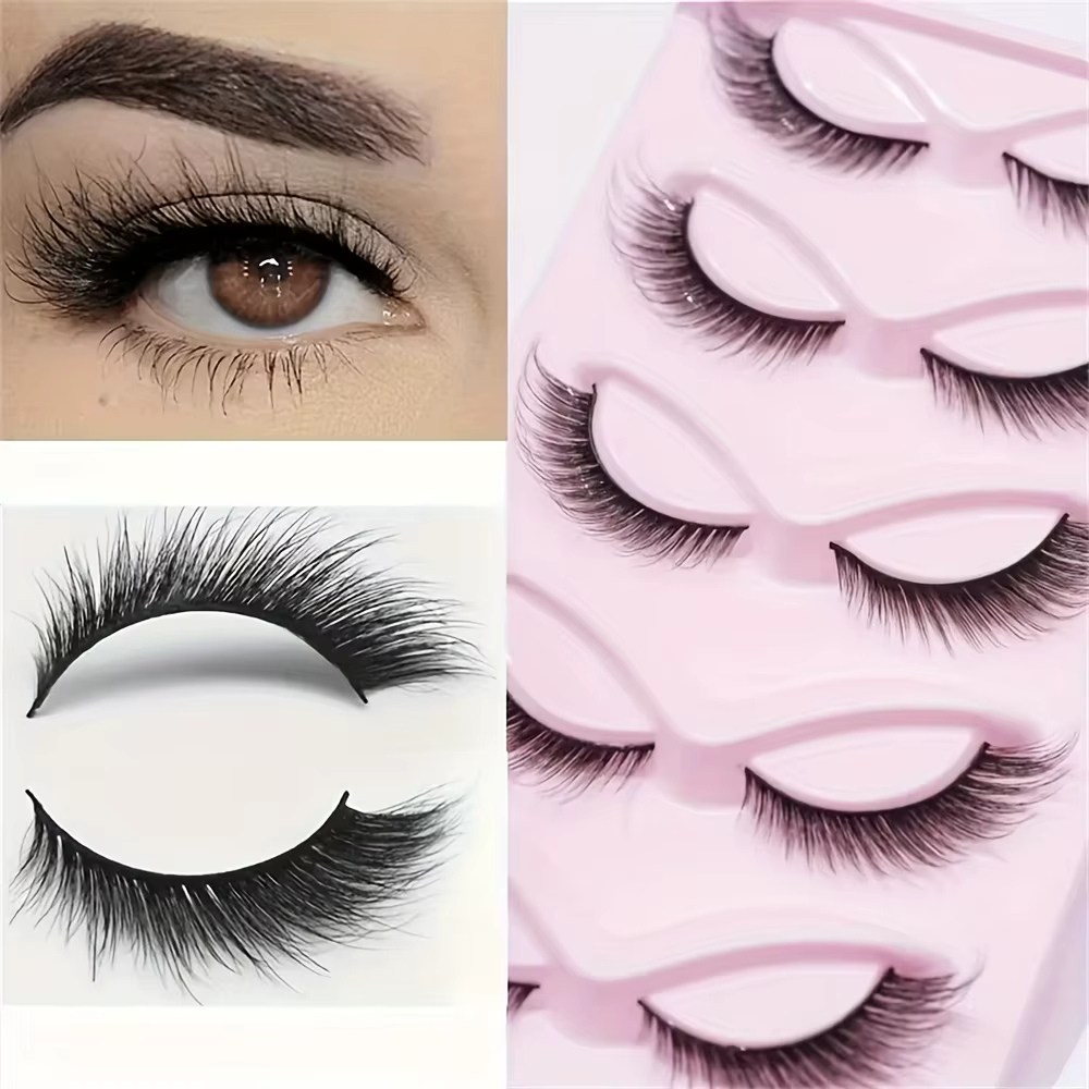 5 paires de faux cils aspect naturel