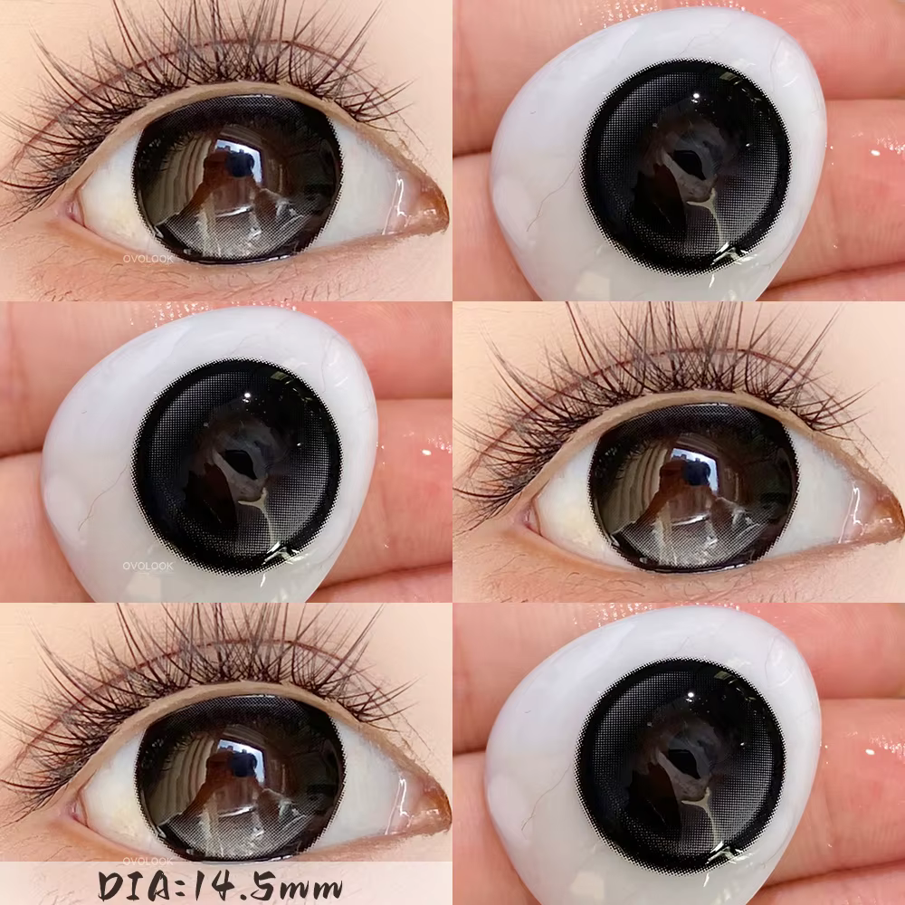 OVOLOOK - 1 paire (2 pièces) de lentilles de contact colorées intelligentes effet agrandissement des yeux