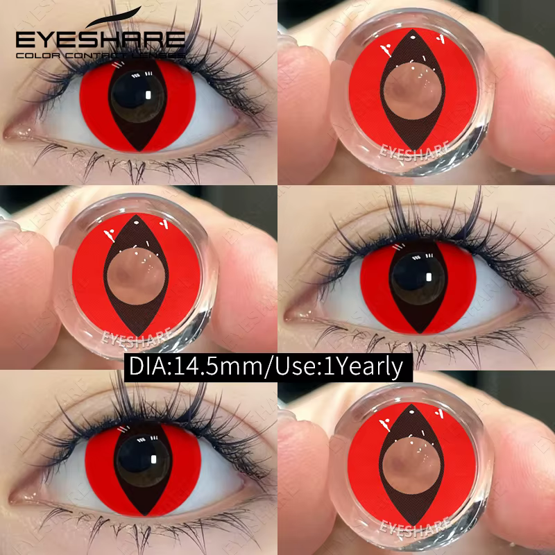 EYESHARE Halloween lentilles de contact rouges 2 pièces