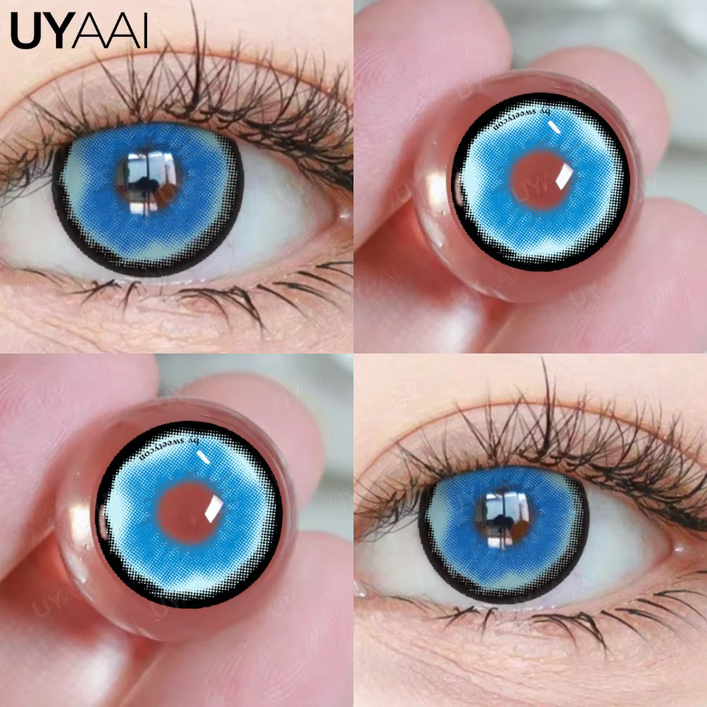 UYAAI 1 paire de lentilles de couleur œil bleu pour Cosplay jante de marcheur blanc coloré Anime élèves colorés