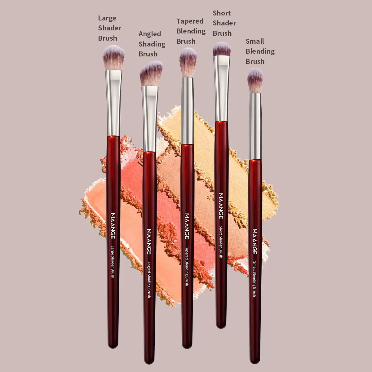 MAANGE 5 pièces ombre à paupières ensemble de pinceaux de maquillage correcteur brosse yeux cosmétique poils souples