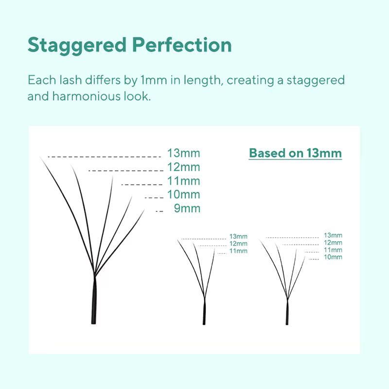 DIYDAY Foxy W-Shaped 3D 4D 5D Extensions de cils en faux vison naturel doux BASF
