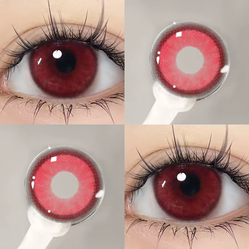 DUOXIU 1 paire de lentilles de Contact de couleur rouge pour élèves