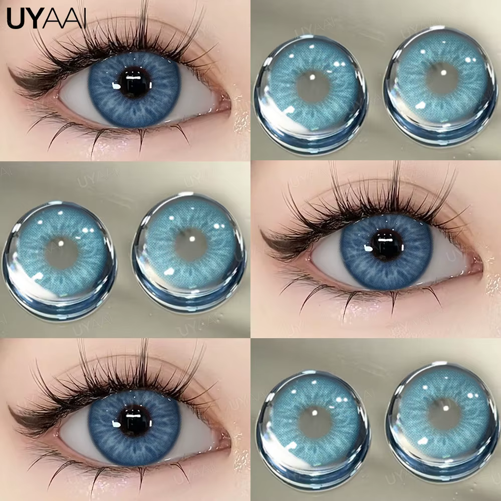 UYAAI 1 paire de contacts pour les yeux bleus élèves de couleur verte