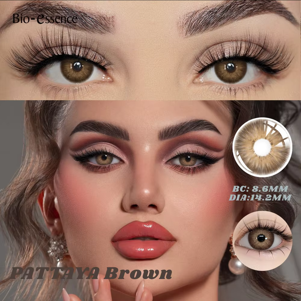 Bio-essence Nouvelle Série Marron Lentilles de Contact Réalistes Effet Naturel Pupille Grandes Yeux