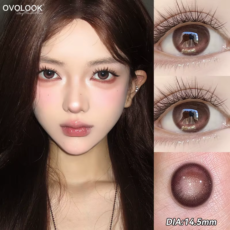 1 paire de lentilles de Contact série rose pour les yeux beauté élèves maquillage
