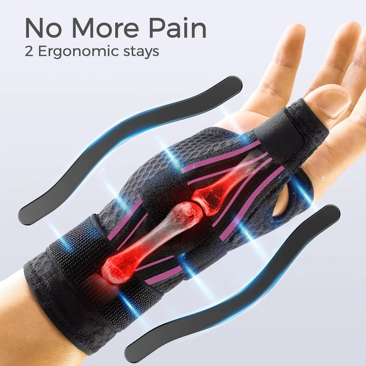 Attelle de pouce ergonomique, 2 pièces, main droite ou main gauche pour la douleur et le soutien de l'arthrite, attelle de pouce pour le pouce à gâchette