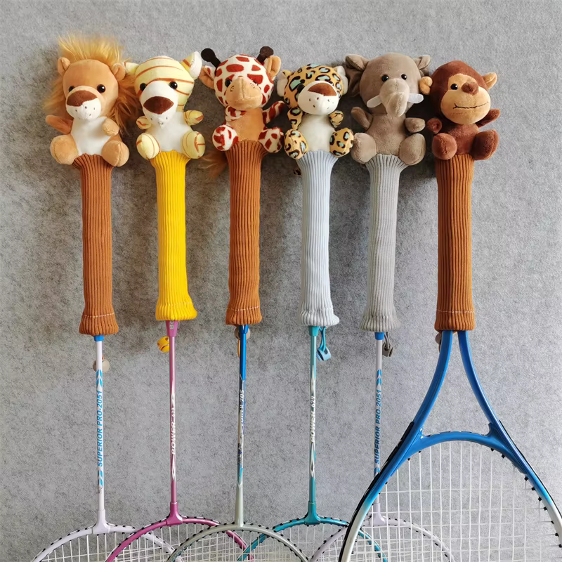Juste de poignée de raquette de badminton animaux, protecteurs de poignée de dessin animé, cadeau artisanal