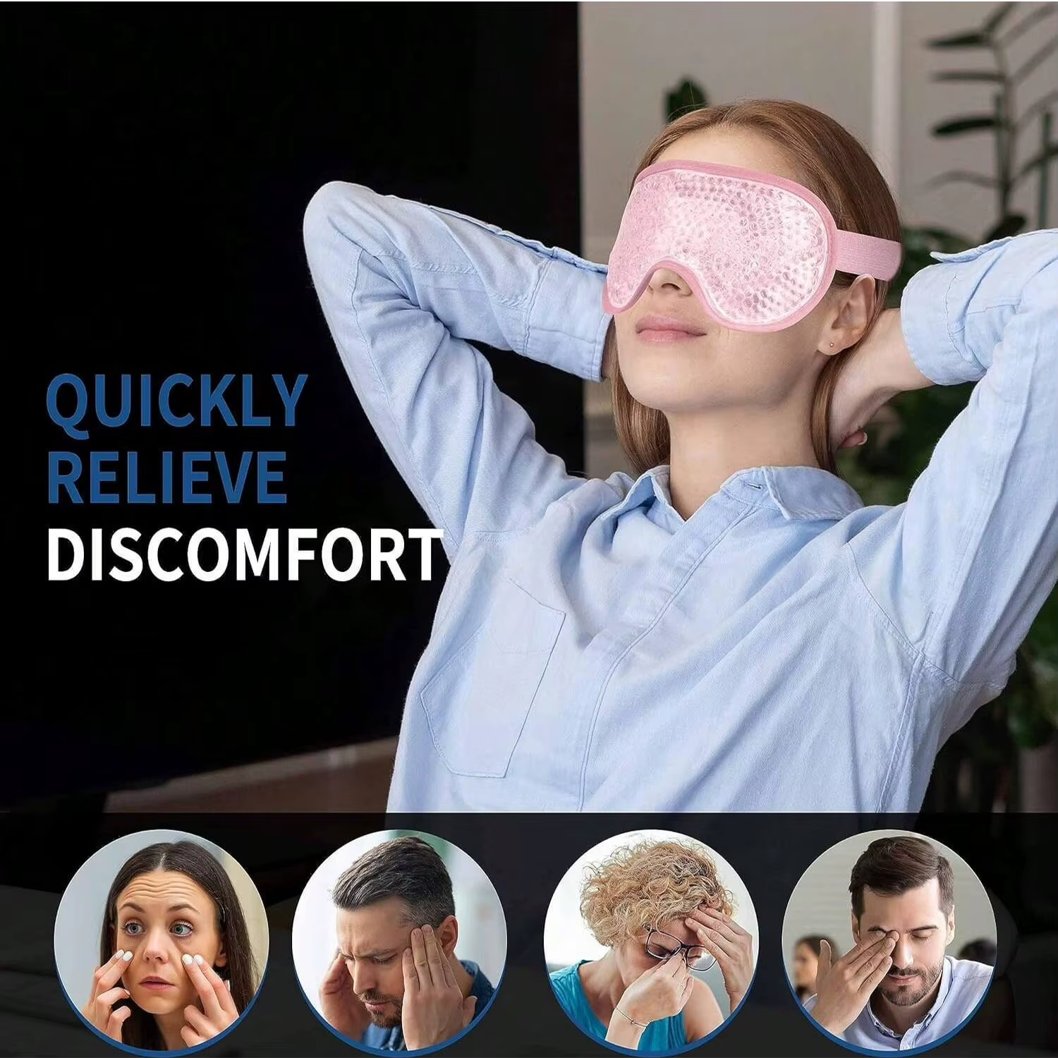 Masque rafraîchissant pour les yeux en gel réutilisable