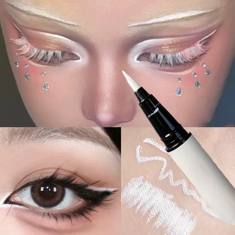 Eyeliner blanc mat, stylo liquide couché