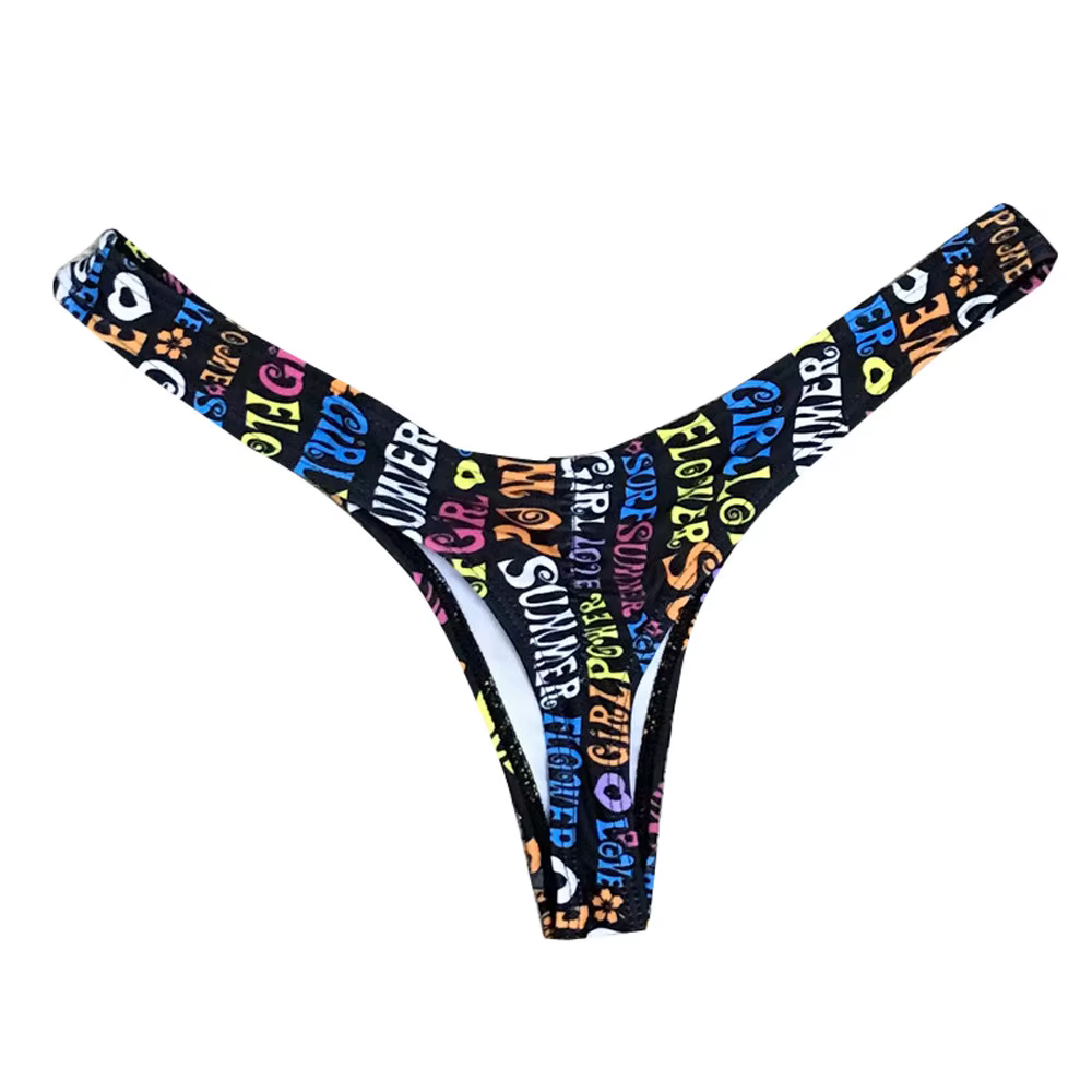 Femmes brésiliennes imprimé Bikini bas string bain plage maillot de bain maillots de bain maillot de bain pour femmes Shorts
