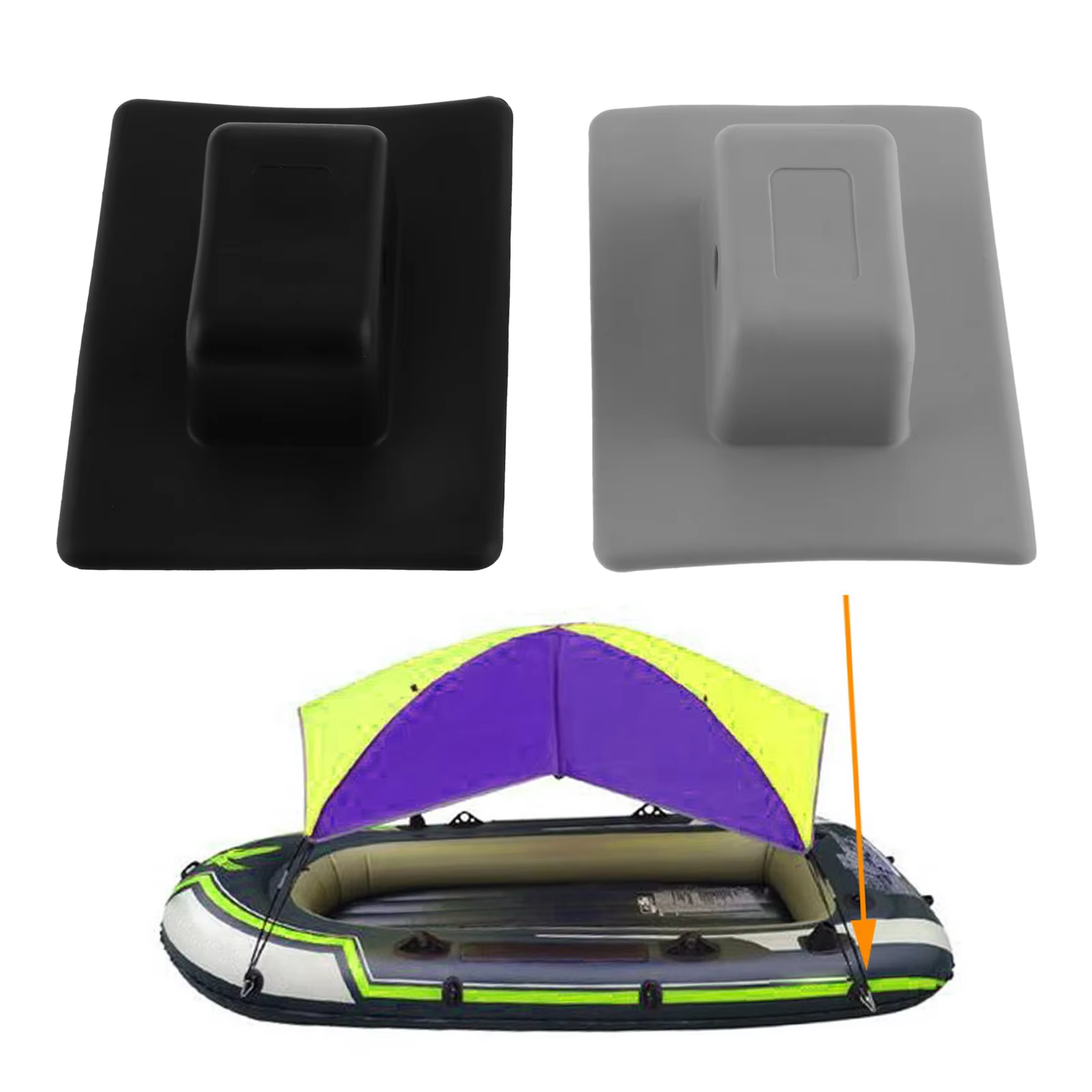 Base de tente de kayak en PVC, 12x9x3.6cm, 1 pièce, base de navigation pour bateau, accessoires de Roi eur, support rapide