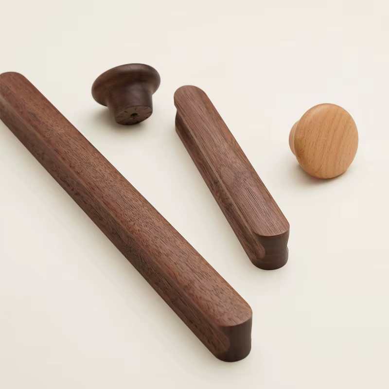 Poignées d'armoire en bois massif naturel, pour tiroirs de cuisine, armoires minimalistes, poignées de sécurité pour enfants, boutons de porte nordiques en bois, décoration de maison
