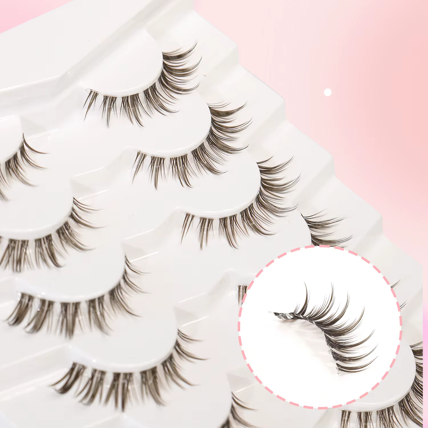 7 paires de faux cils brun foncé