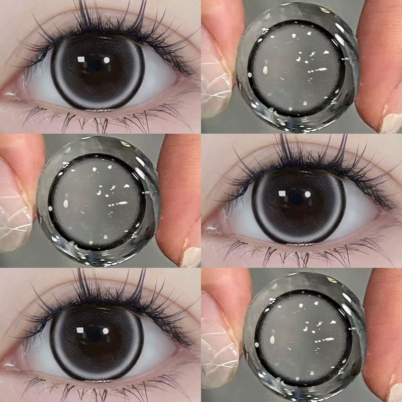 YIMEIXI 1 paire de lentilles de Contact noires 14.5mm pour les yeux avec myopie 0 à -8.00 degrés 1 jour utilisation