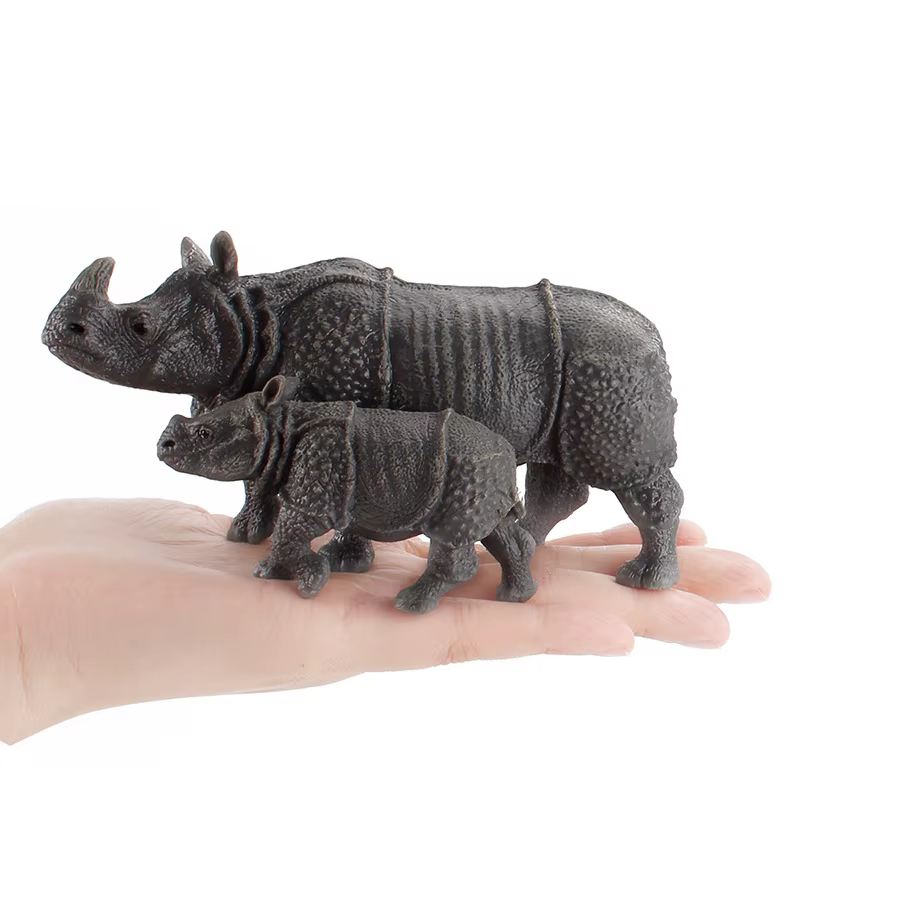 Figurines réalistes d'animaux sauvages, rhinocéros indien, modèle de jouet, figurine de rhinocéros laineux, jouet éducatif pour enfants