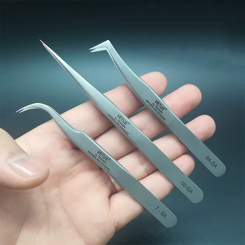Vetus SA Series – pinces à cils en acier inoxydable pour extensions
