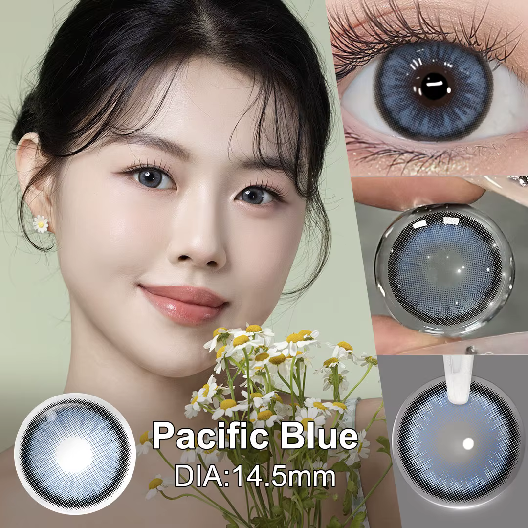 MAGISTER Série Bleue Lentilles de Contact Colorées Iris Bioniques pour des Yeux Plus Expressifs Adaptées au Maquillage Coréen 14.2-14.5mm 6 Mois