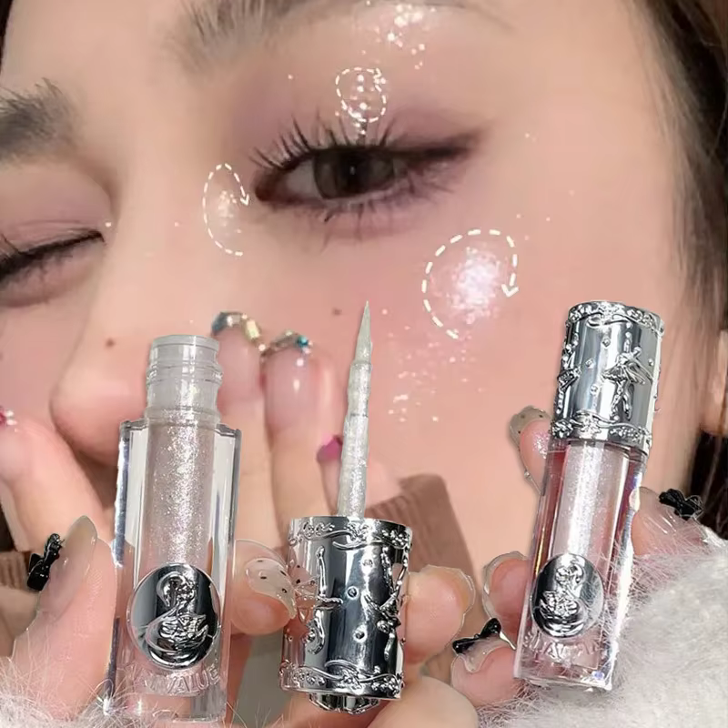 Balletism Glitter Liquid Eyeshadow Pearly Fine Shimmer Long Lasting Sparkling High Gloss Sequin Eye Shadow Lying Silkworm Makeup