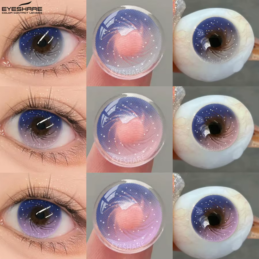 EYESHARE 1 paire de lentilles de Contact violettes pour les yeux rose