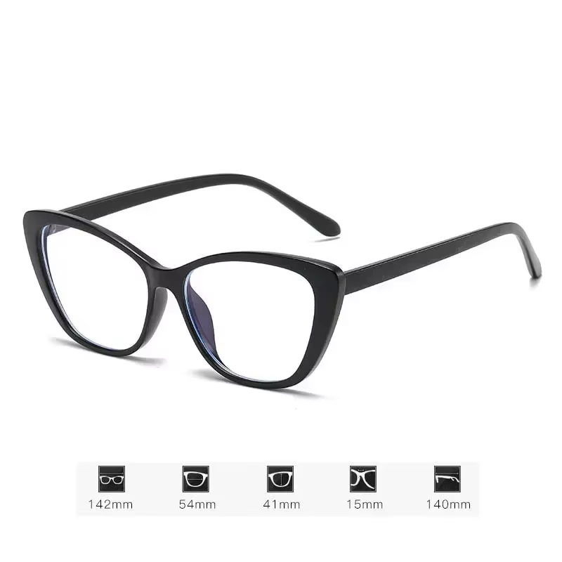 Lunettes de vision de près ultra-légères pour femmes, lunettes de myopie œil de chat, anti-lumière bleue, lunettes d'ordinateur, dioptrie 0 à-3.0, mode