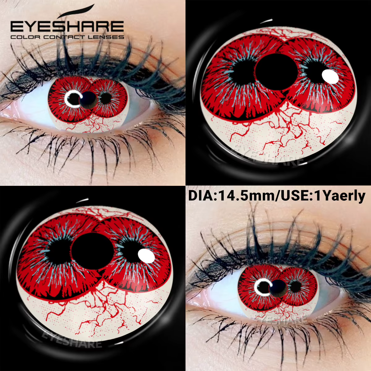 EYESHARE Halloween lentilles de Contact blanches pour les fêtes fous Cosplay