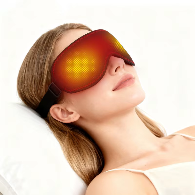 Masque chauffant massant pour les yeux - Compresse chaude soulage la fatigue