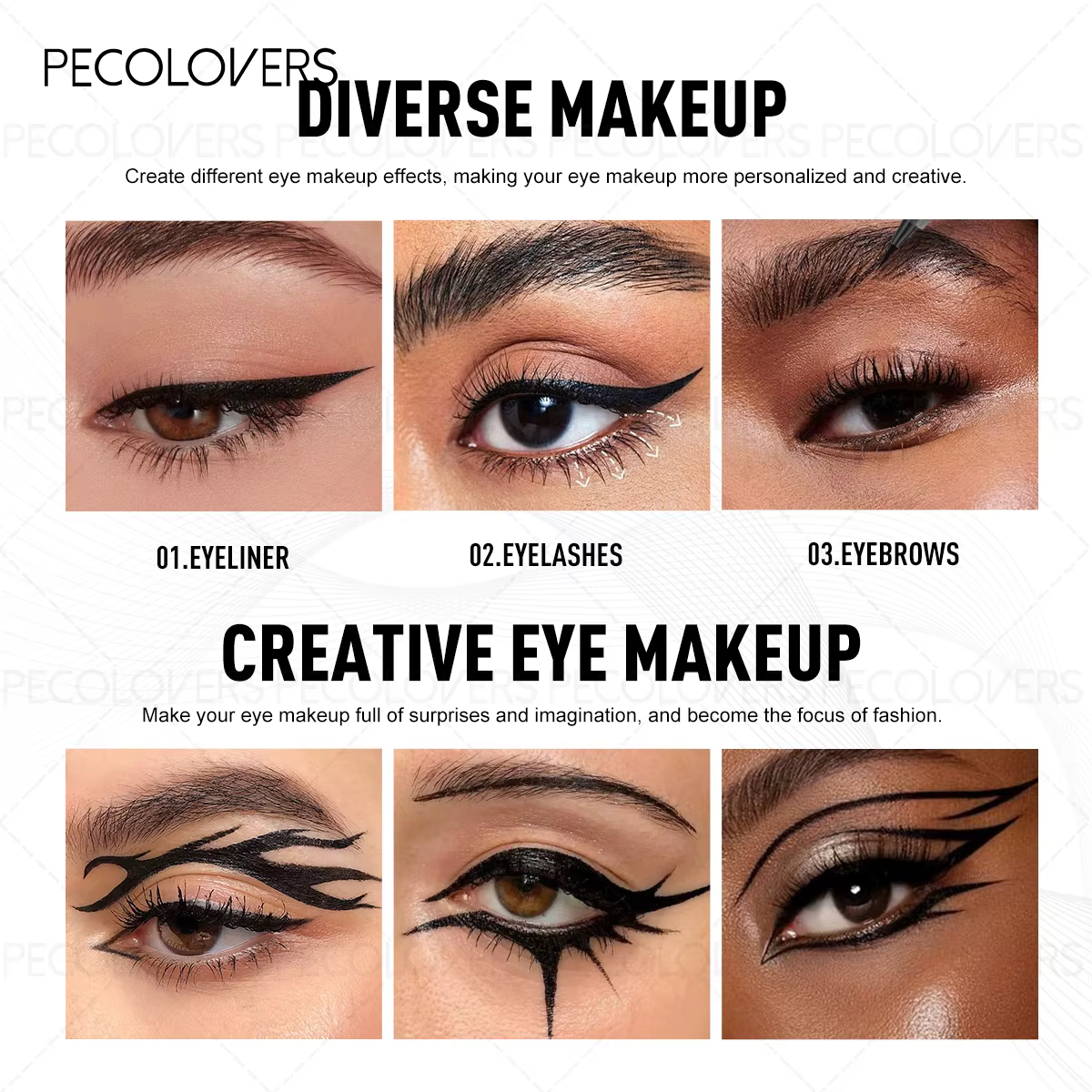 Eyeliner soyeux imperméable 3 pièces/ensemble