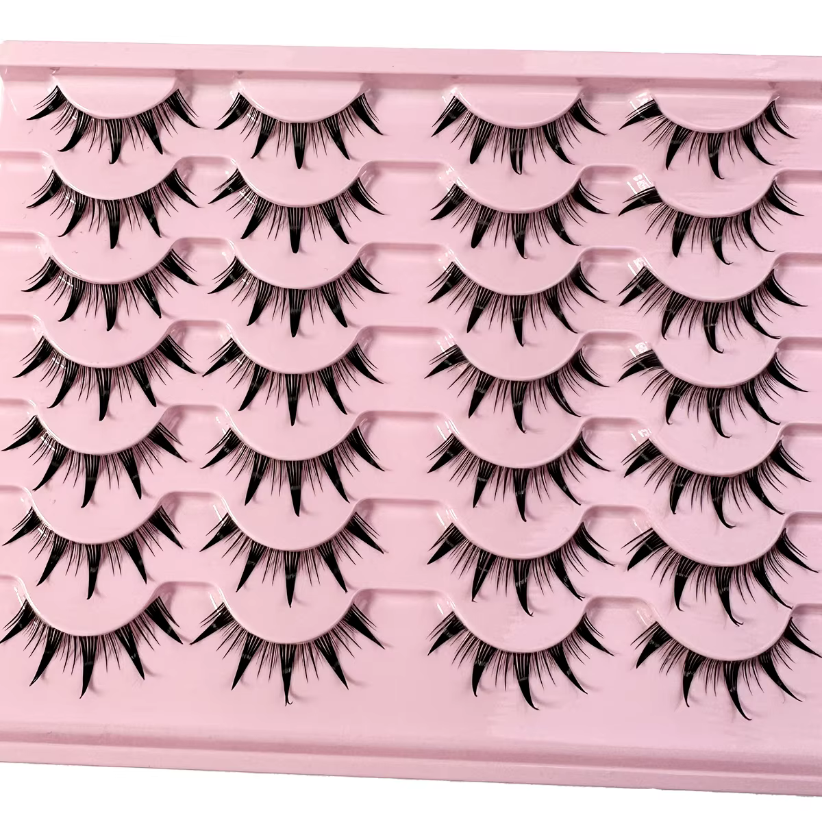 Faux Cils Naturels Doux et Croisés avec Bande Transparente