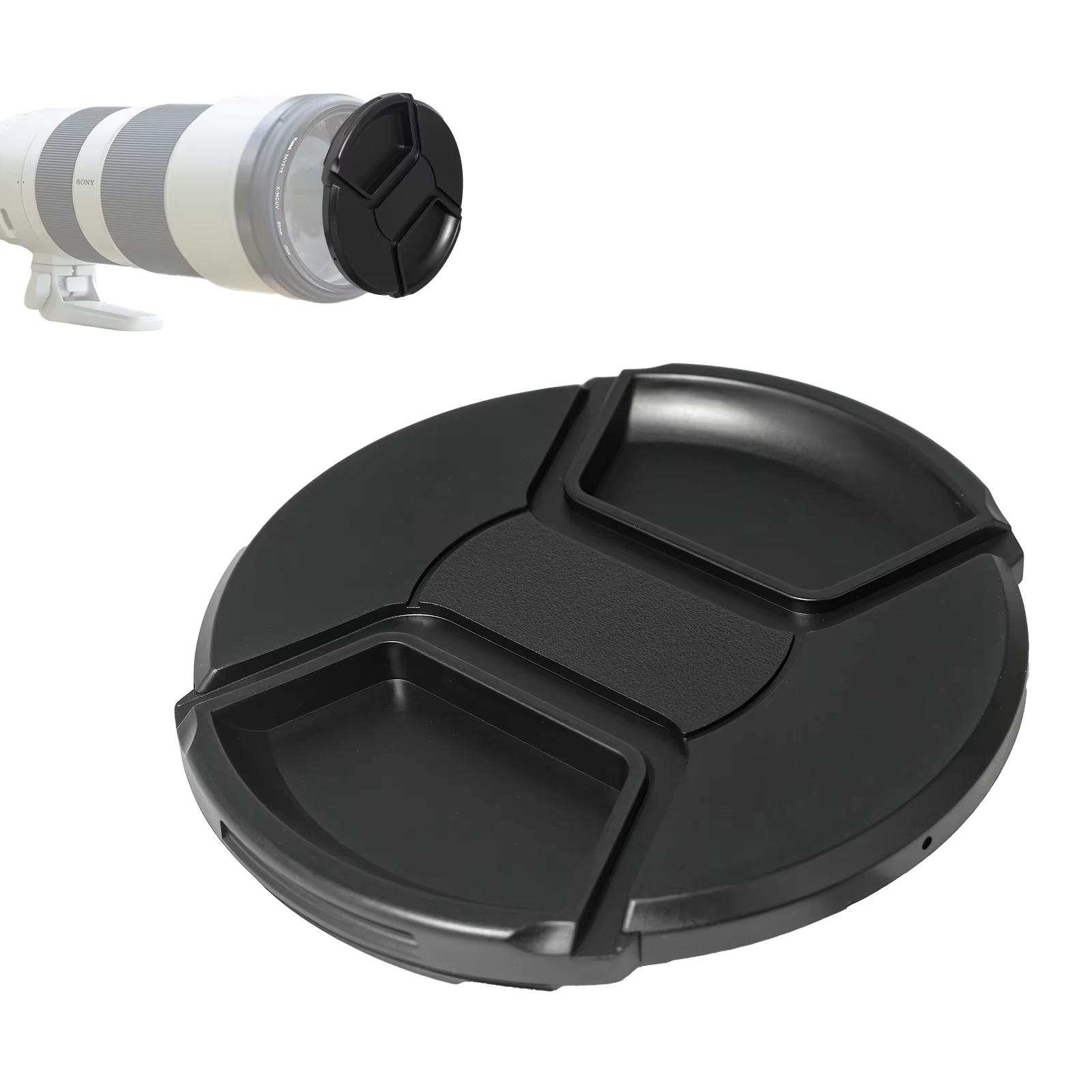 Capuchon d'objectif d'appareil photo 37mm 39mm 40.5mm 43mm 46mm 49mm 52mm 55mm 58mm 62mm 67mm 72mm 77mm 82mm 86mm 95mm 105mm 112mm, objectif avant à pression