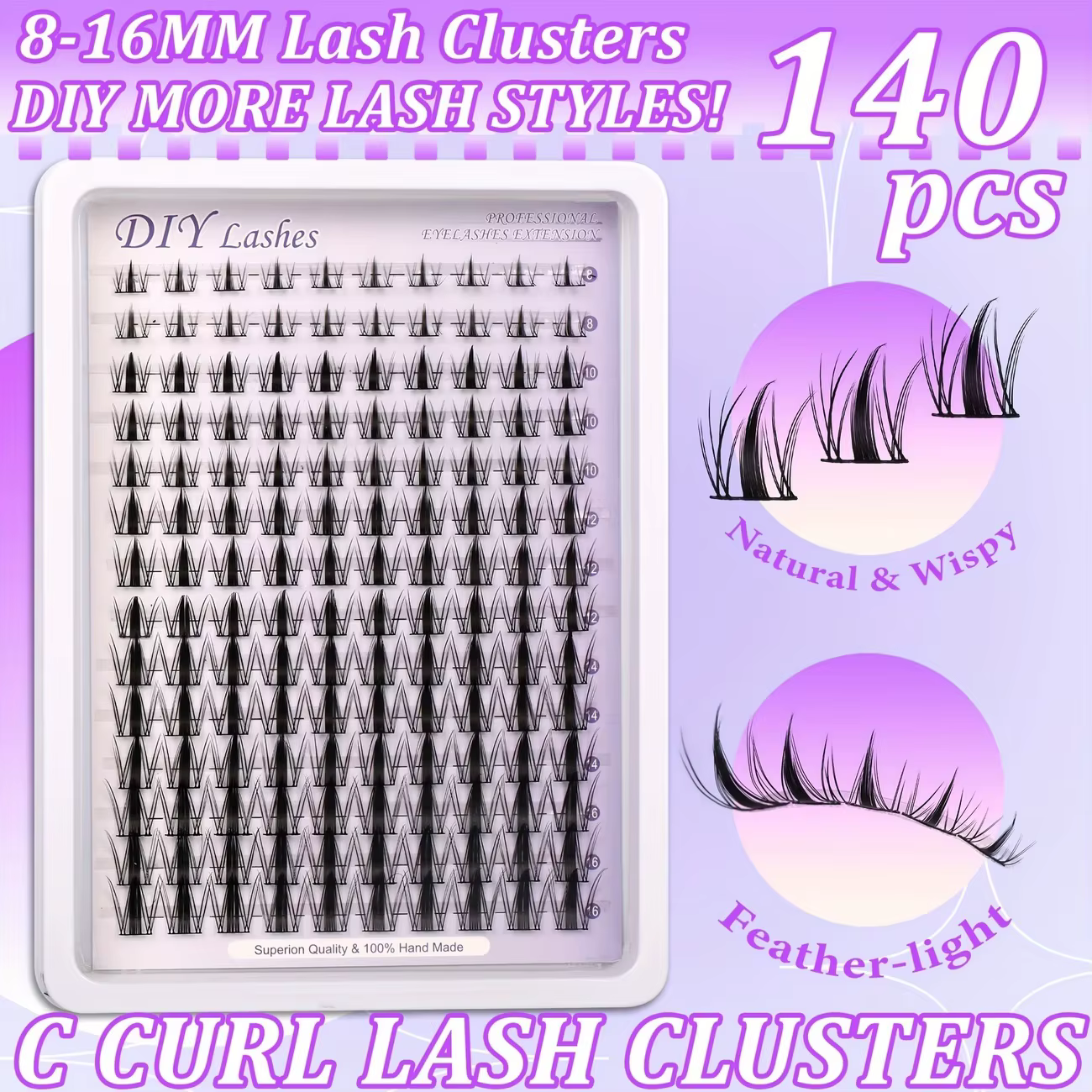 140 bouquets d'extensions de cils super volumineuses à faire soi-même