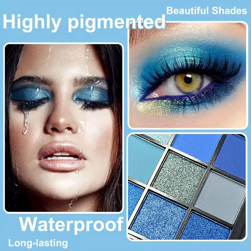 Palette de fards à paupières bleu