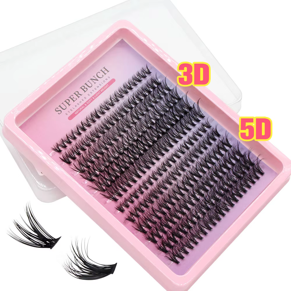 Vente entière Super Bunch nouveau mélange d'effet 3D/5D 240 grappes de cils 8-16mm Style de charme Extension de faux