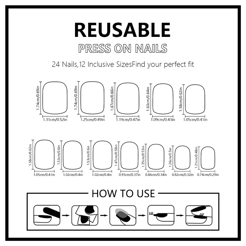 30 faux ongles minimalistes, uniques et tendance, design œil de chat, pour le printemps/été, style court, à presser – Parfaits pour les filles