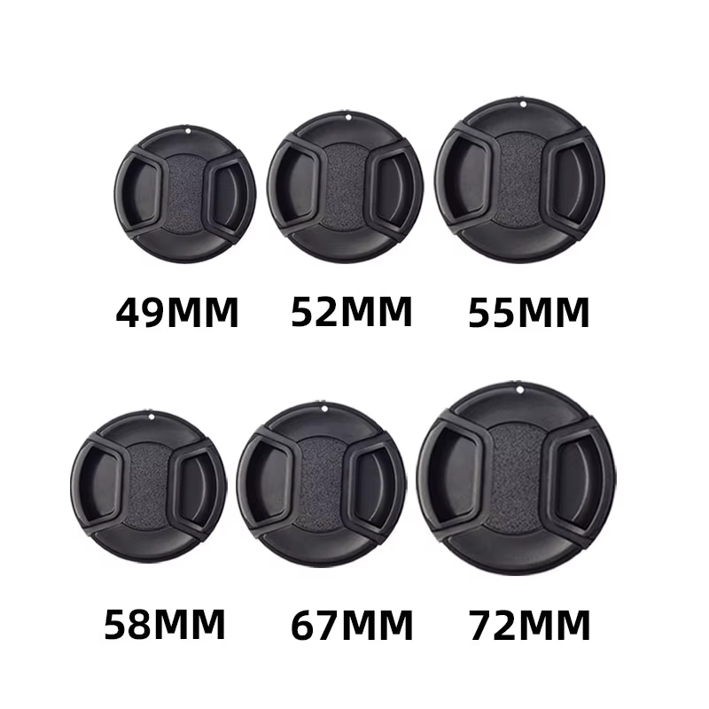 Capuchon d'objectif d'appareil photo de haute qualité 49mm 52mm 55mm 58mm 67mm 72mm à clipser pour objectif avant