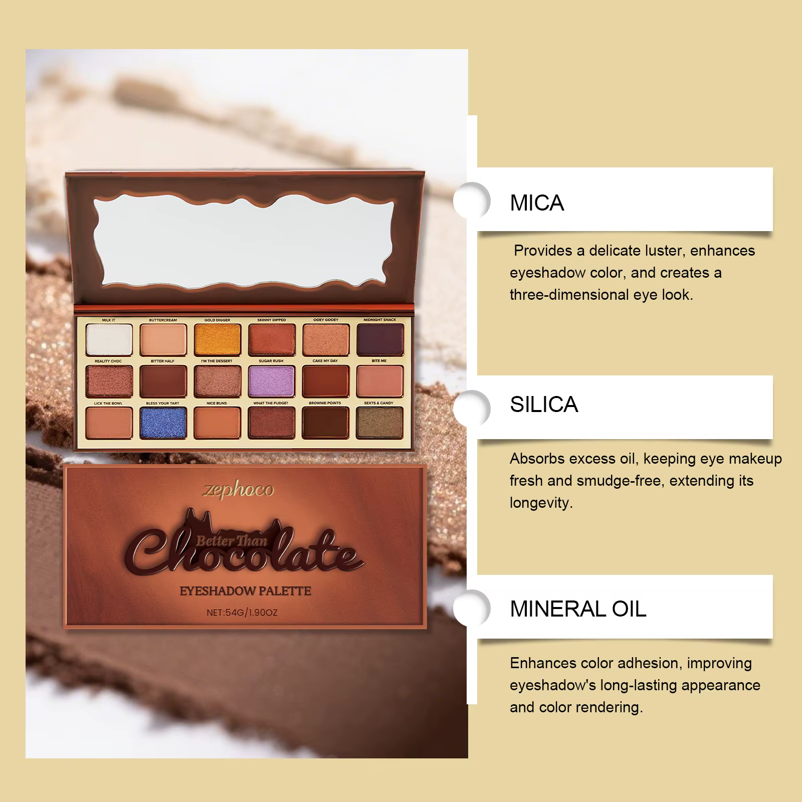 Palette de fards à paupières en chocolat