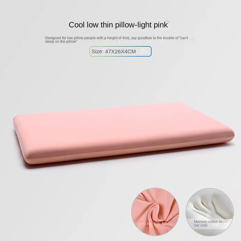Oreiller bas pour protéger la vertèbre cervicale et aider à dormir en été, pour étudiants et adultes, maison Ultra-mince, mousse à mémoire de forme basse, noyau d'oreiller doux